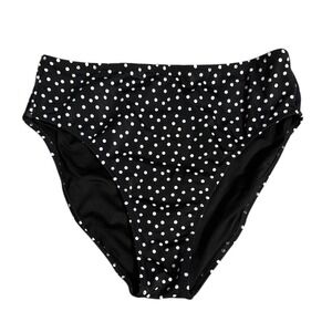 Victorias Secret Polka Dot High Waist Bikini Bottoms Black White XS